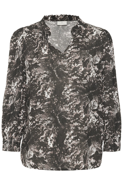 KAlinda Amber Blouse Black/Grey Abstract Graphic - 10510742 Thumbnail