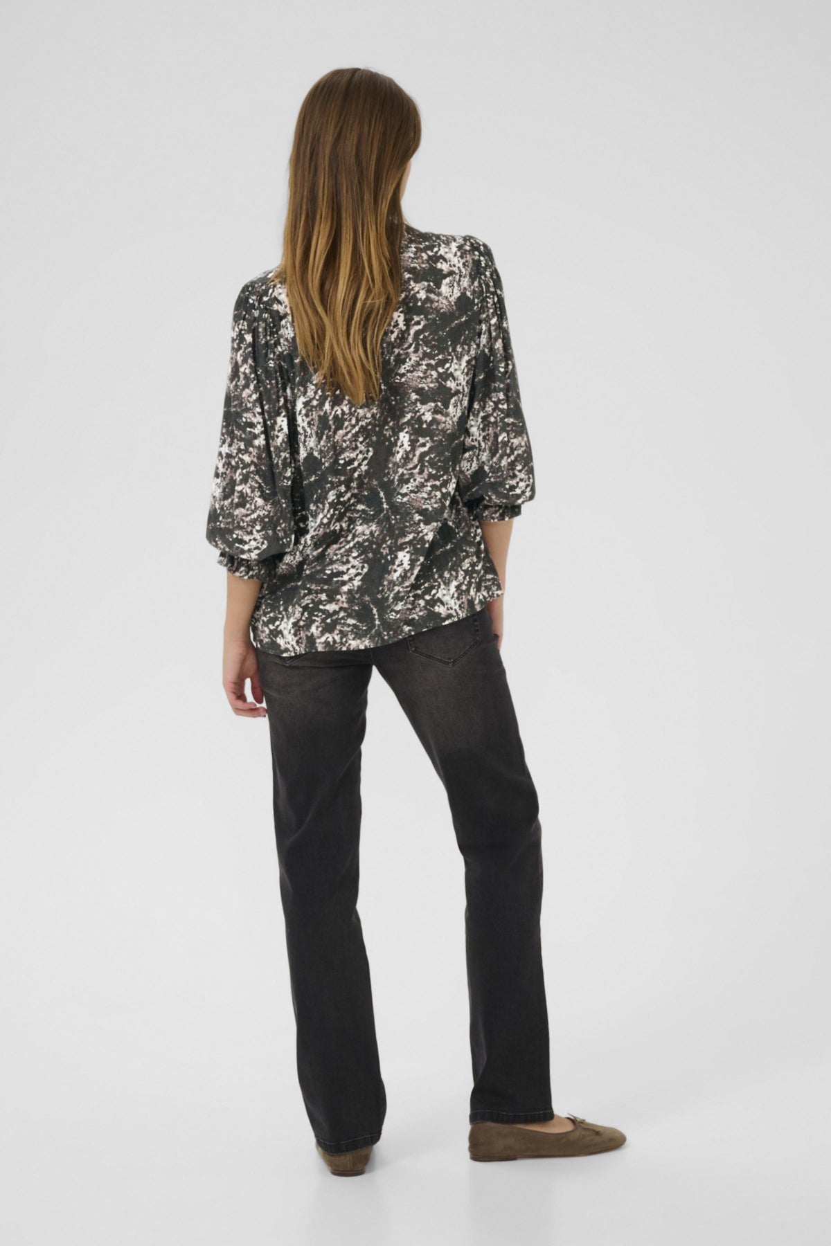 KAlinda Amber Blouse Black/Grey Abstract Graphic - 10510742