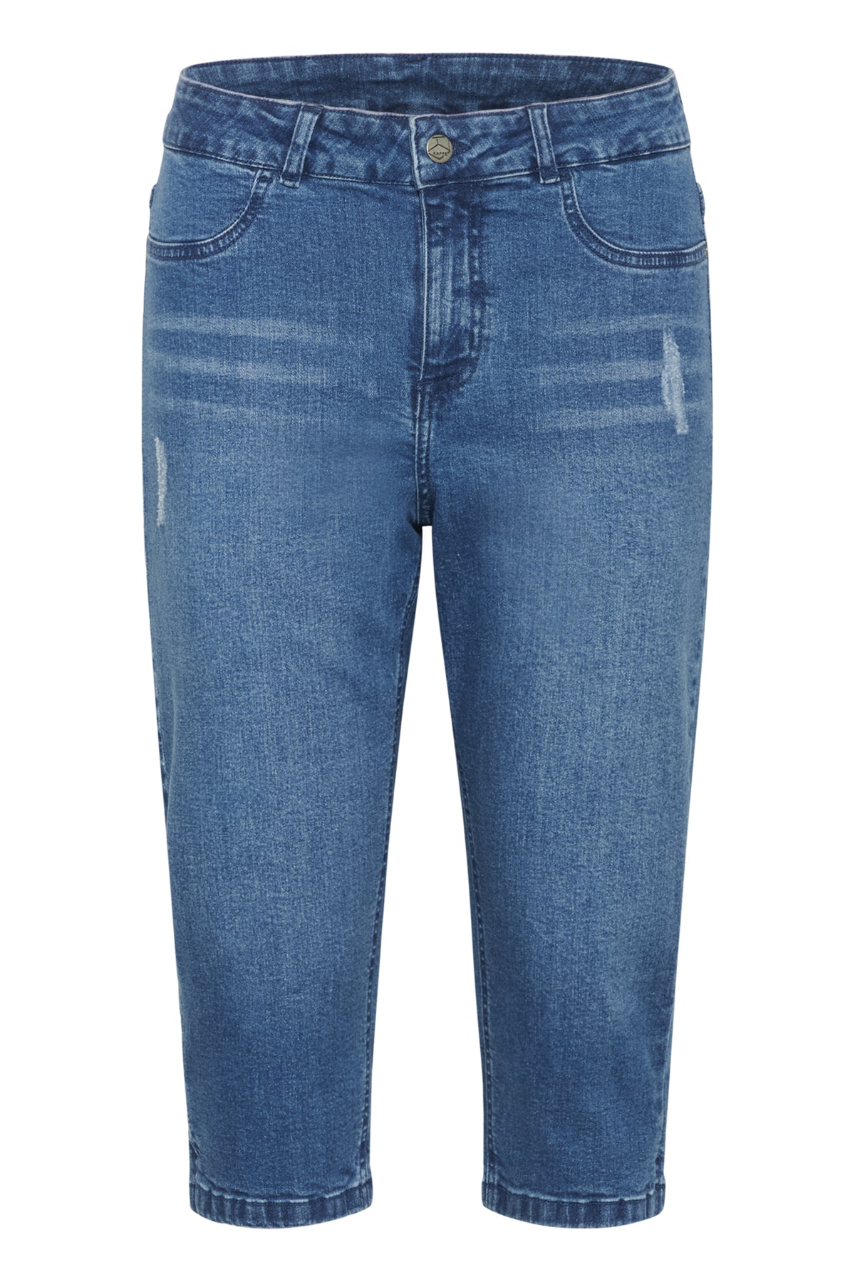 KAlaurine Capri Jeans Washed/Destroyed Blue Denim - 10510760