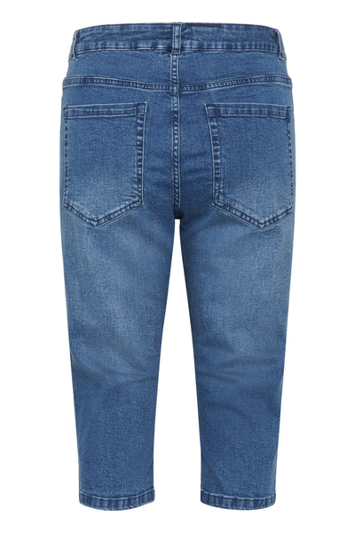 KAlaurine Capri Jeans Washed/Destroyed Blue Denim - 10510760 Thumbnail