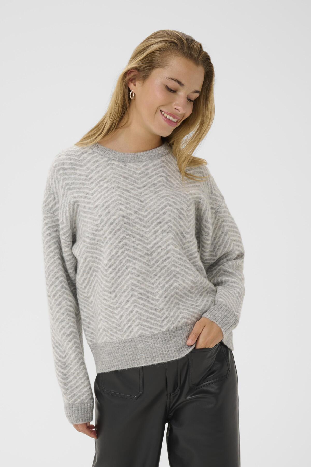 KAbitzy Pullover Grey M./Chalk zig zag - 108547 - 10510840