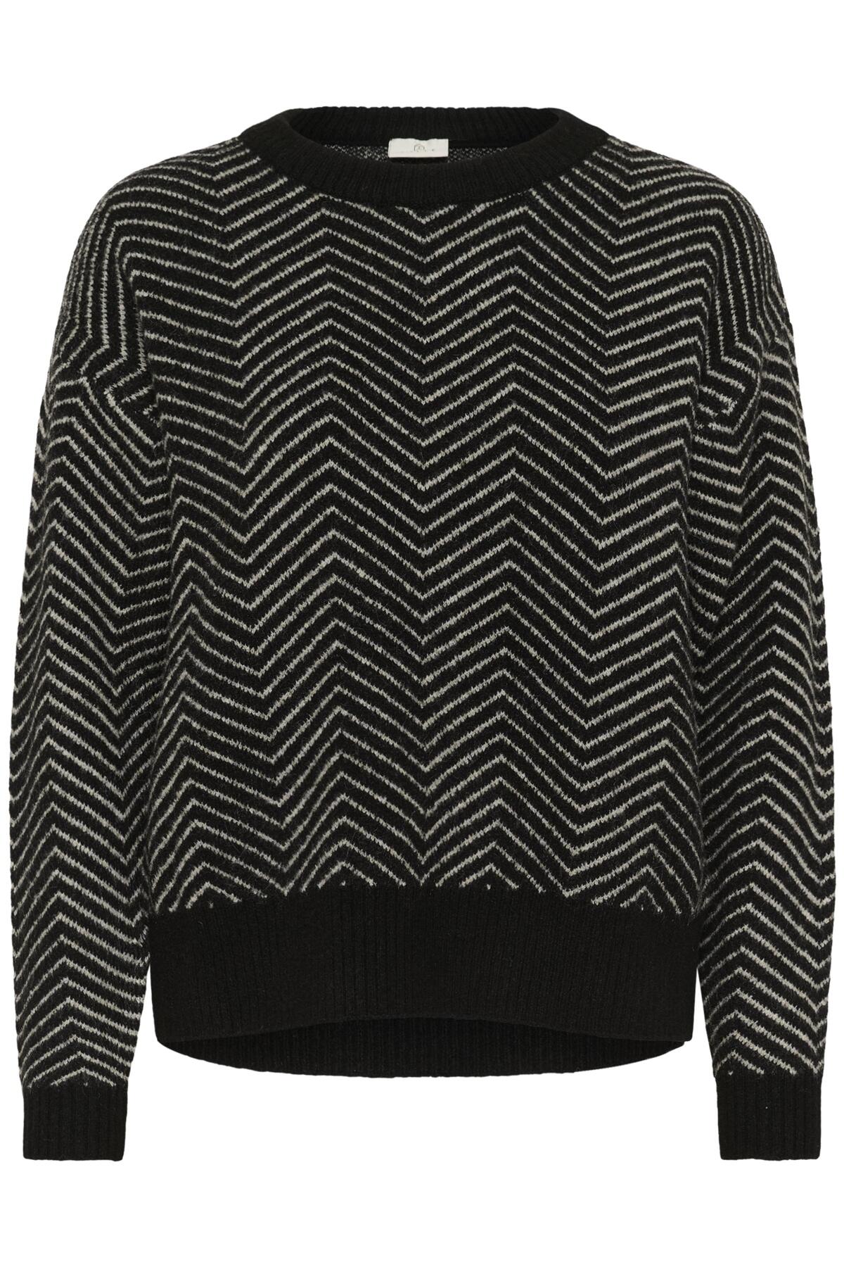 KAbitzy Pullover Black/FeatherGrey Mel.zig zag - 10510840