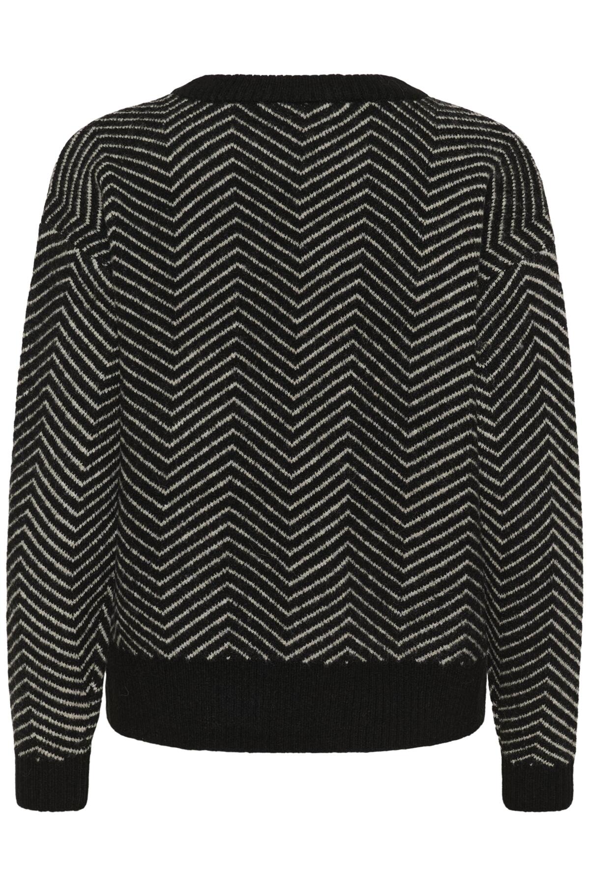 KAbitzy Pullover Black/FeatherGrey Mel.zig zag - 10510840