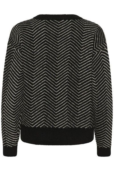 KAbitzy Pullover Black/FeatherGrey Mel.zig zag - 10510840 Thumbnail
