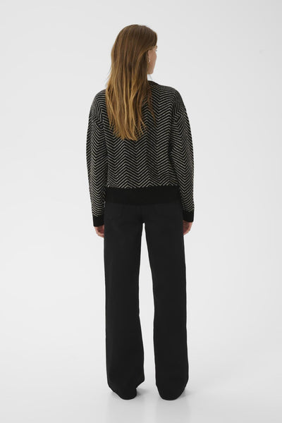 KAbitzy Pullover Black/FeatherGrey Mel.zig zag - 10510840 Thumbnail