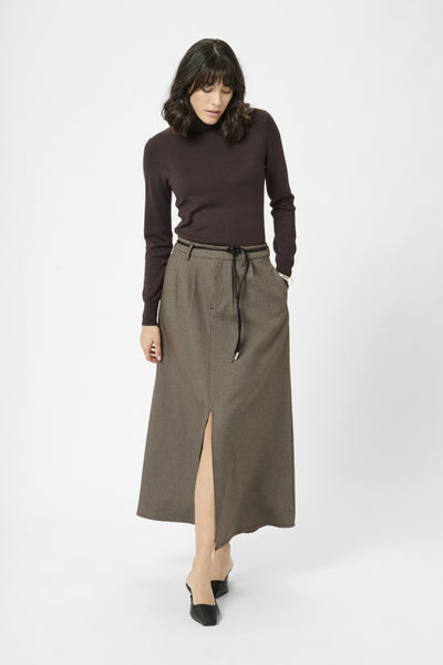 KAelyah Skirt Beige / Black Petit Houndstoot - 10510847 Thumbnail