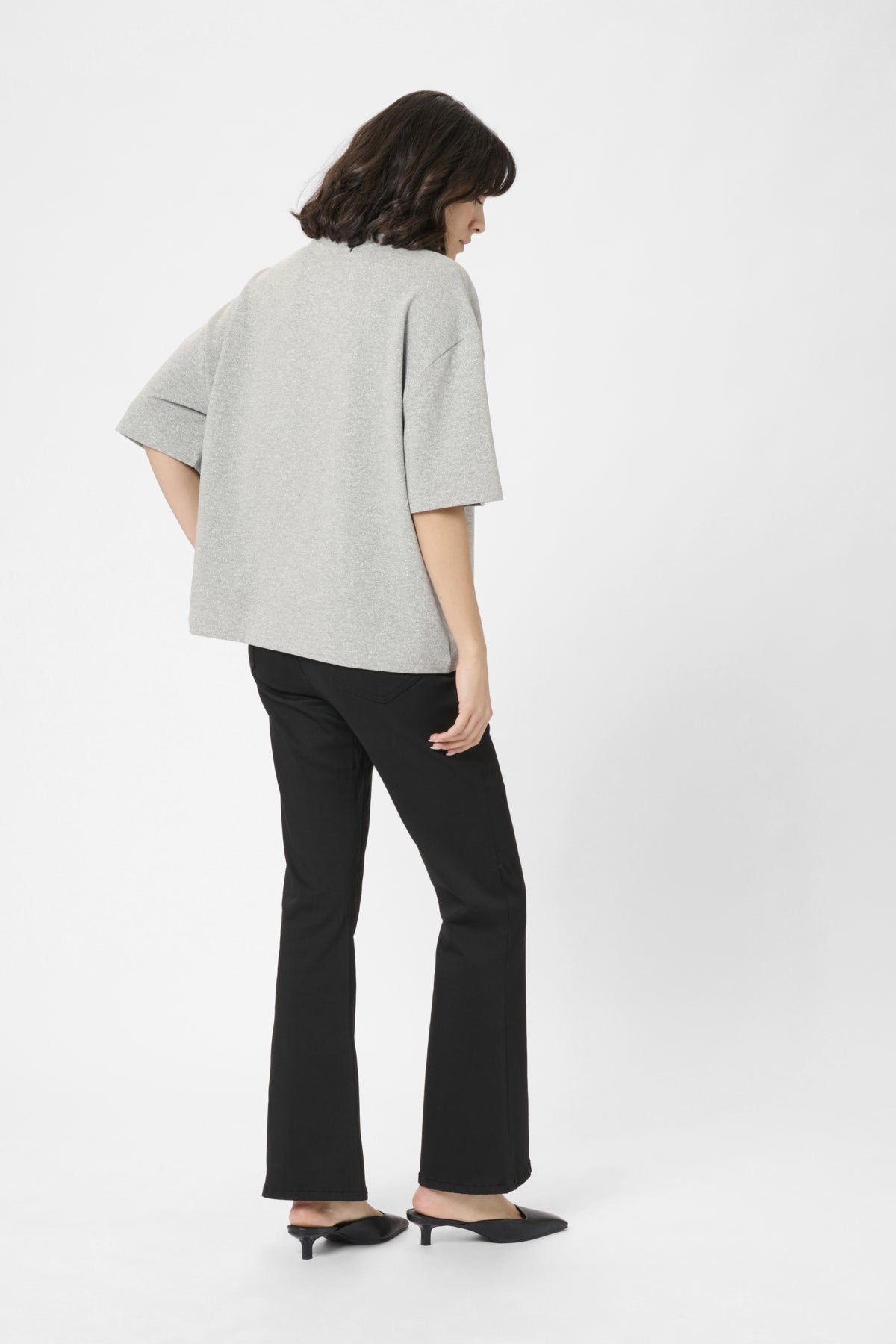 KAbianca T-Shirt Light Grey Melange Glitter - 1 - 10510937