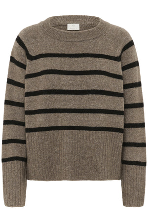 KAerin Knit Pullover Morel Melange Black Stripe - 1 - 10510939