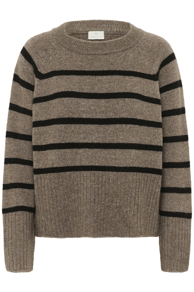 KAerin Knit Pullover Morel Melange Black Stripe - 1 - 10510939 Thumbnail