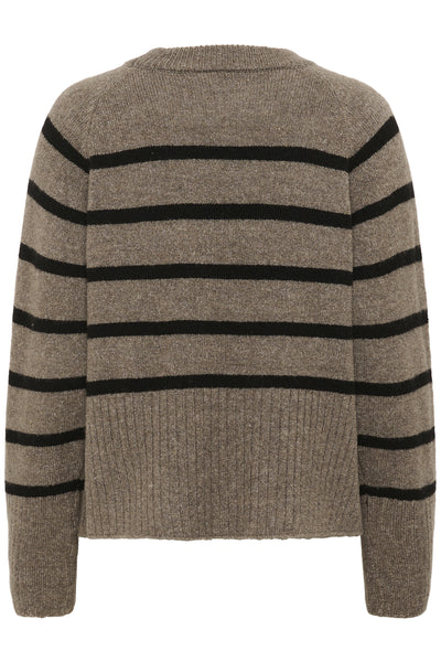 KAerin Knit Pullover Morel Melange Black Stripe - 1 - 10510939 Thumbnail