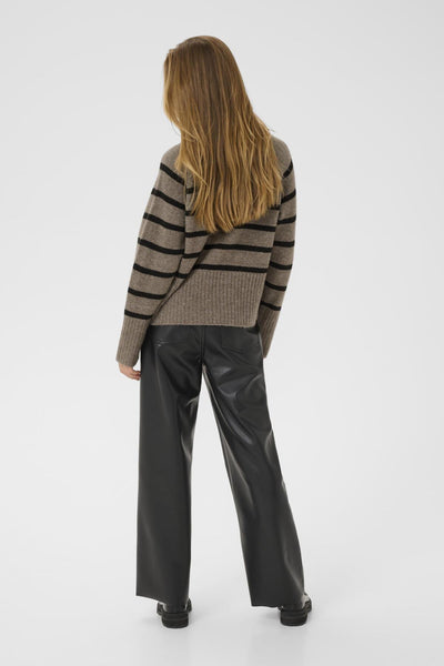 KAerin Knit Pullover Morel Melange Black Stripe - 1 - 10510939 Thumbnail