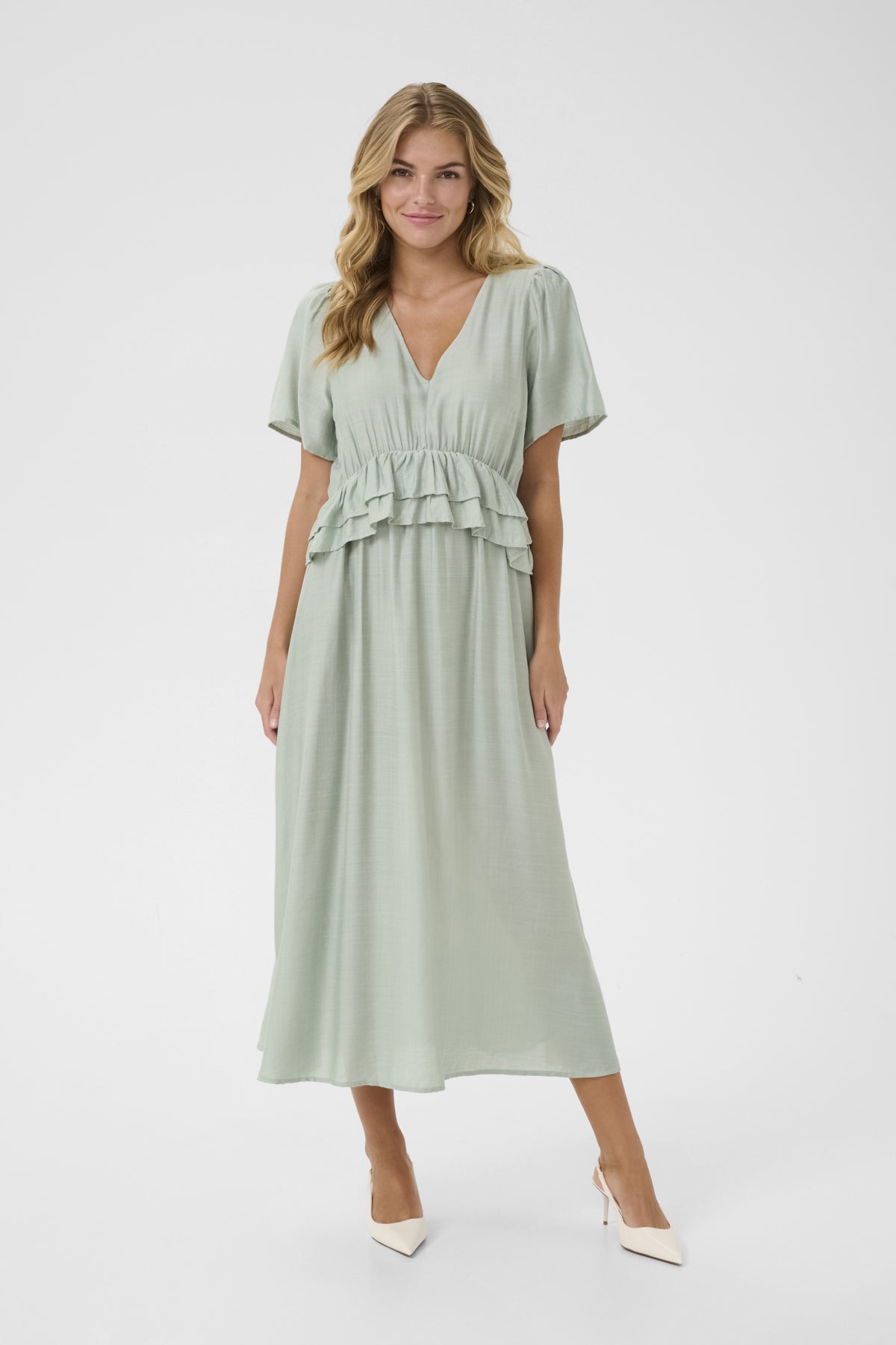 KAjasmin Frill Dress Frosty Green CC. - 10510971
