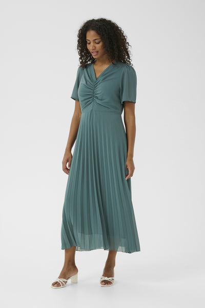 KAevelyn Plisse Dress Silver Pine CC Thumbnail