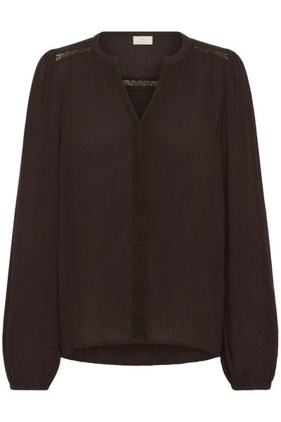 KAstine Amber Lace Blouse Black Coffee - 191111 - 10511003 Thumbnail
