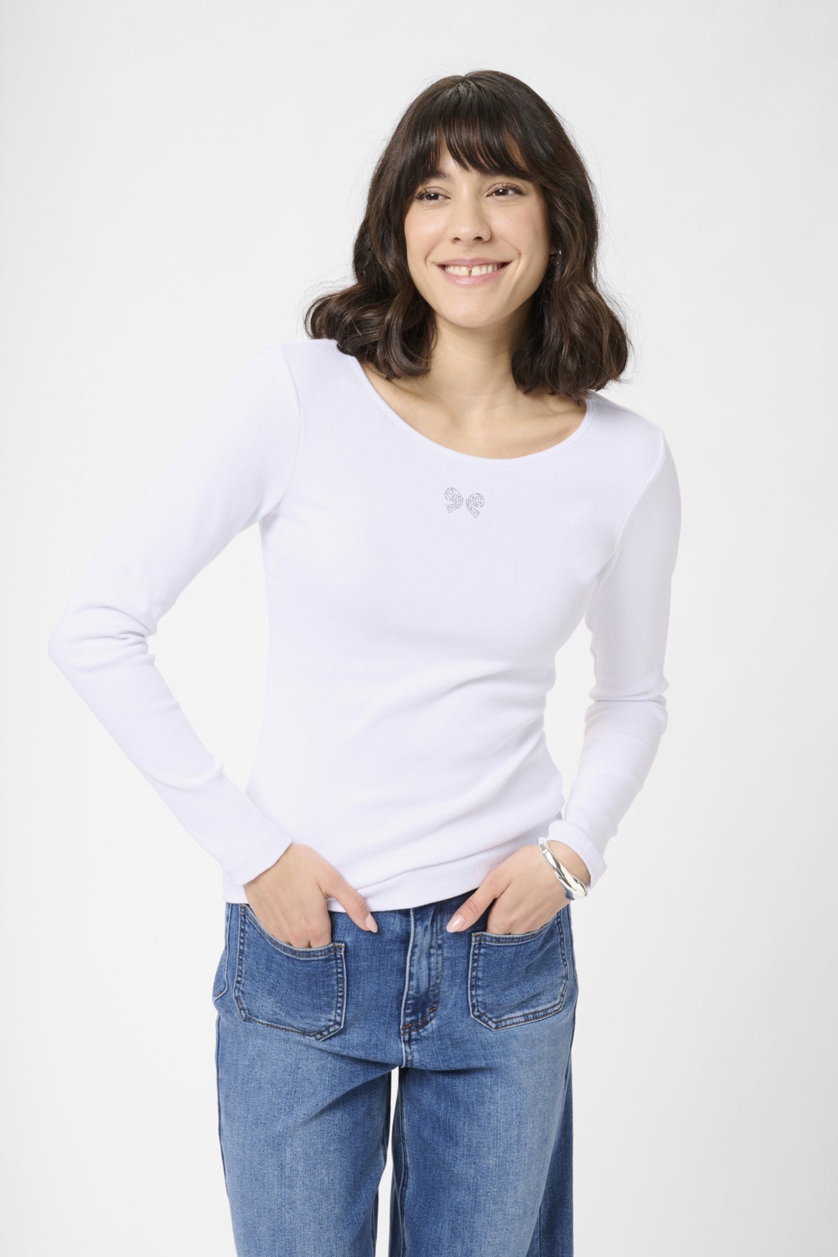 KAcarna Bow Tshirt Optical White - 110601 - 10511012