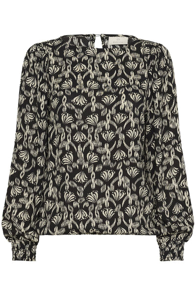 KArikka Amber Blouse Black/Feather Gray Floral - 10 - 10511013 Thumbnail