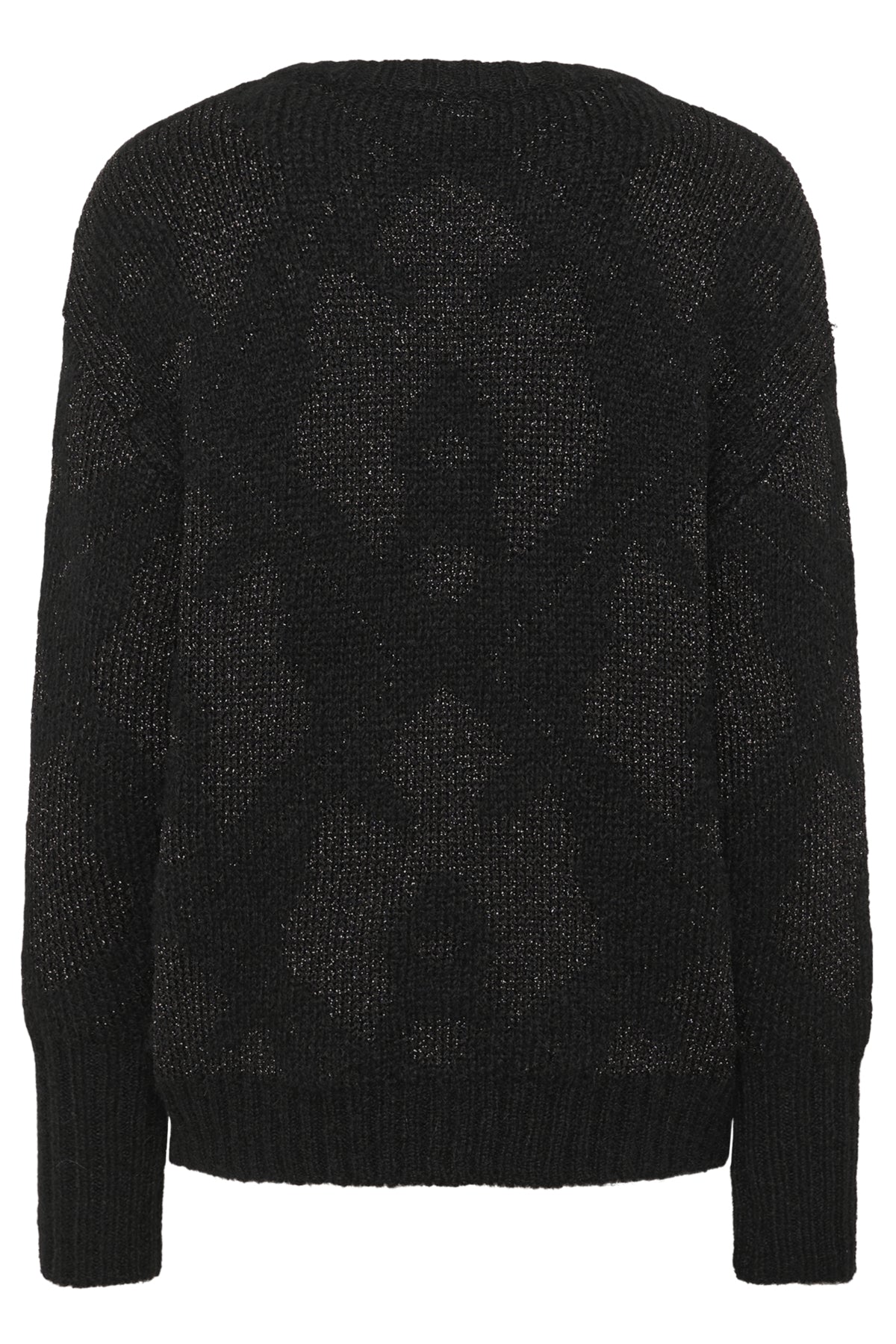 KAsandra Knit Pullover Black Silver Lurex Jacquard - - 10511018