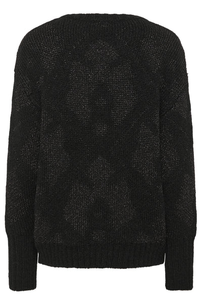 KAsandra Knit Pullover Black Silver Lurex Jacquard - - 10511018 Thumbnail