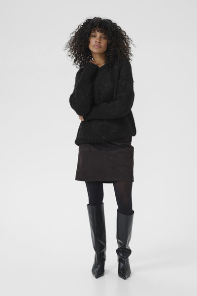 KAsandra Knit Pullover Black Silver Lurex Jacquard - - 10511018 Thumbnail