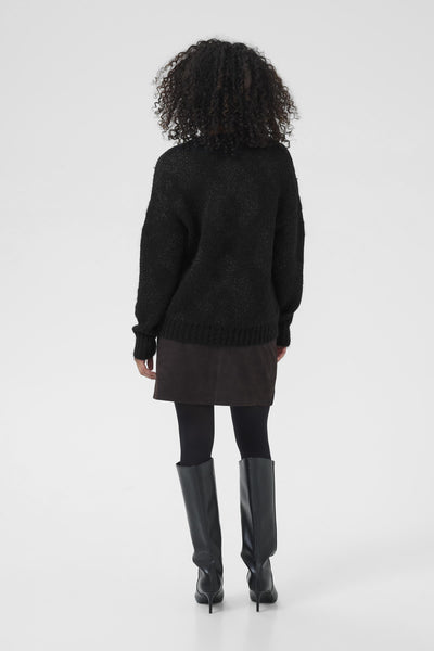 KAsandra Knit Pullover Black Silver Lurex Jacquard - - 10511018 Thumbnail