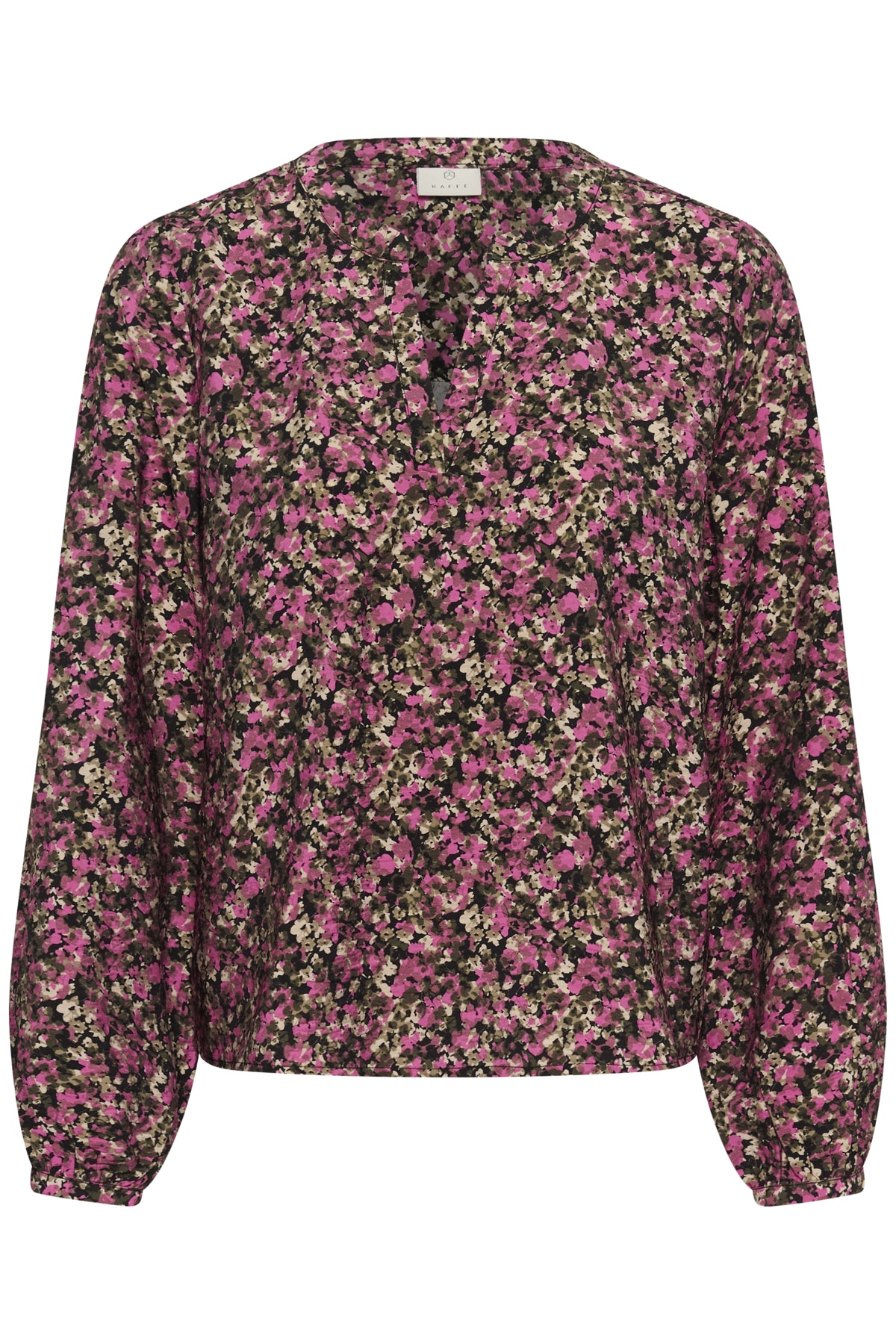 KAbella Shirt Pink Black Graphic Flower - 10 - 10511035