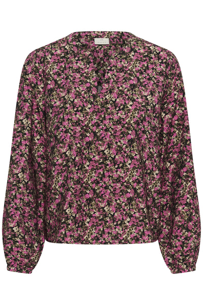 KAbella Shirt Pink Black Graphic Flower - 10 - 10511035 Thumbnail