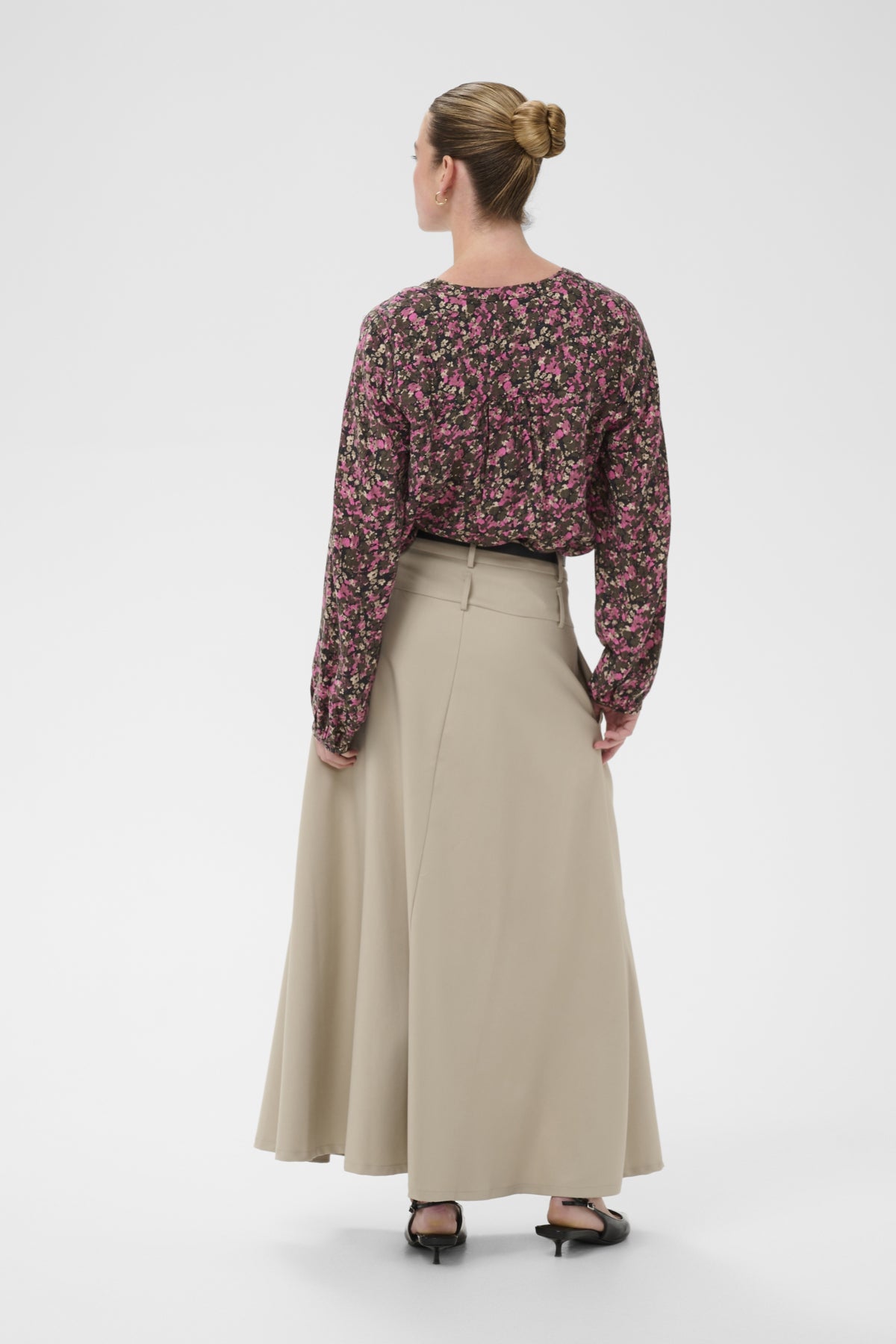 KAbella Shirt Pink Black Graphic Flower - 10 - 10511035