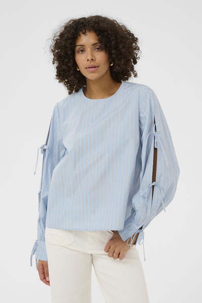 KAlevia Blouse Powder Blue Stripe - 108835 - 10511103 Thumbnail