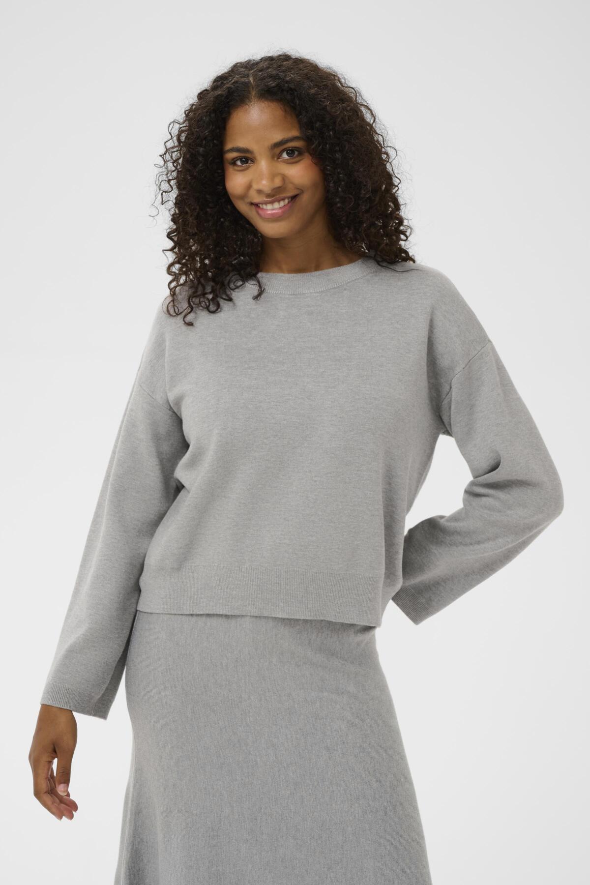 KAmalina Knit Pullover NO Grey Melange - 100123 - 10511110