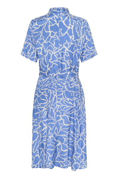 KAemine Printed Dress SS Ultramarine W. Chalk Print - 10511120 Thumbnail