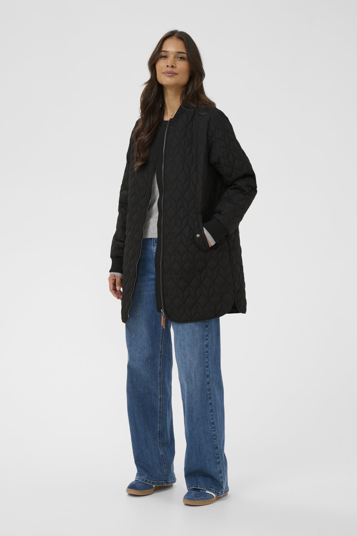 KAlelia Long Quilt Jacket Black Deep - 100121 - 10511125