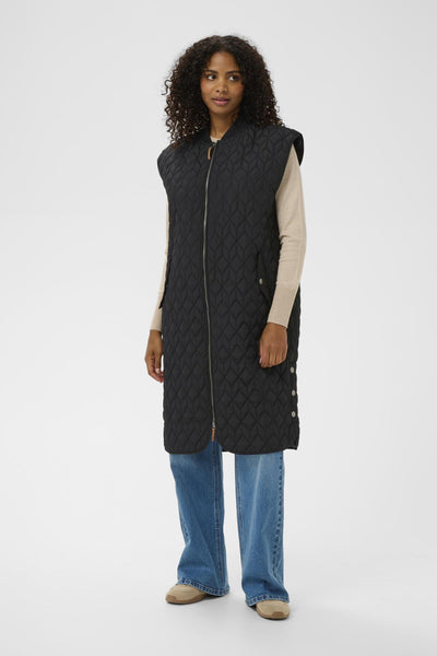 KAlelia Quilt Waist Coat Black Deep - 100121 - 10511127 Thumbnail