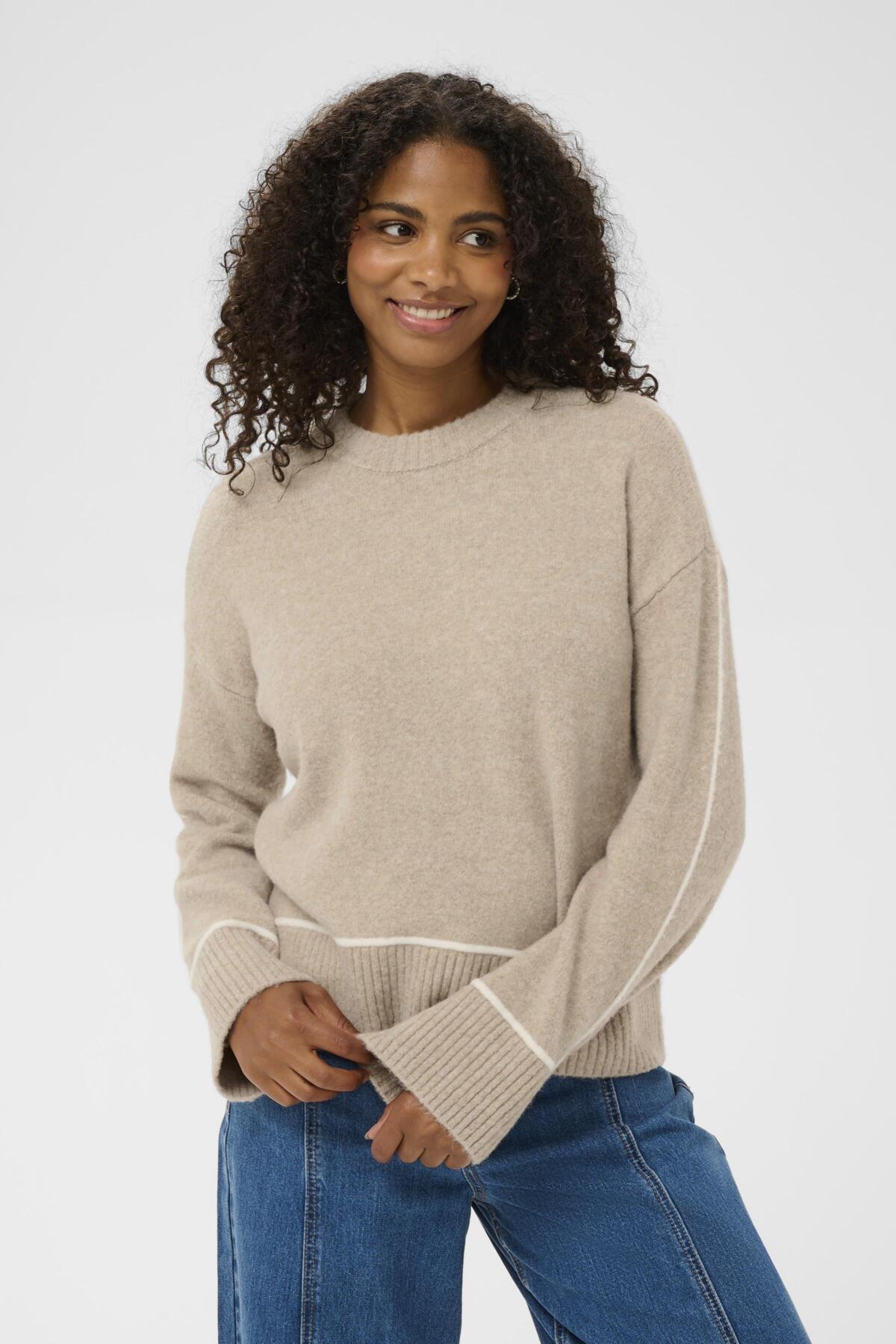 KAjinie Knit Pullover Feather Gray Melange - 1513051 - 10511129