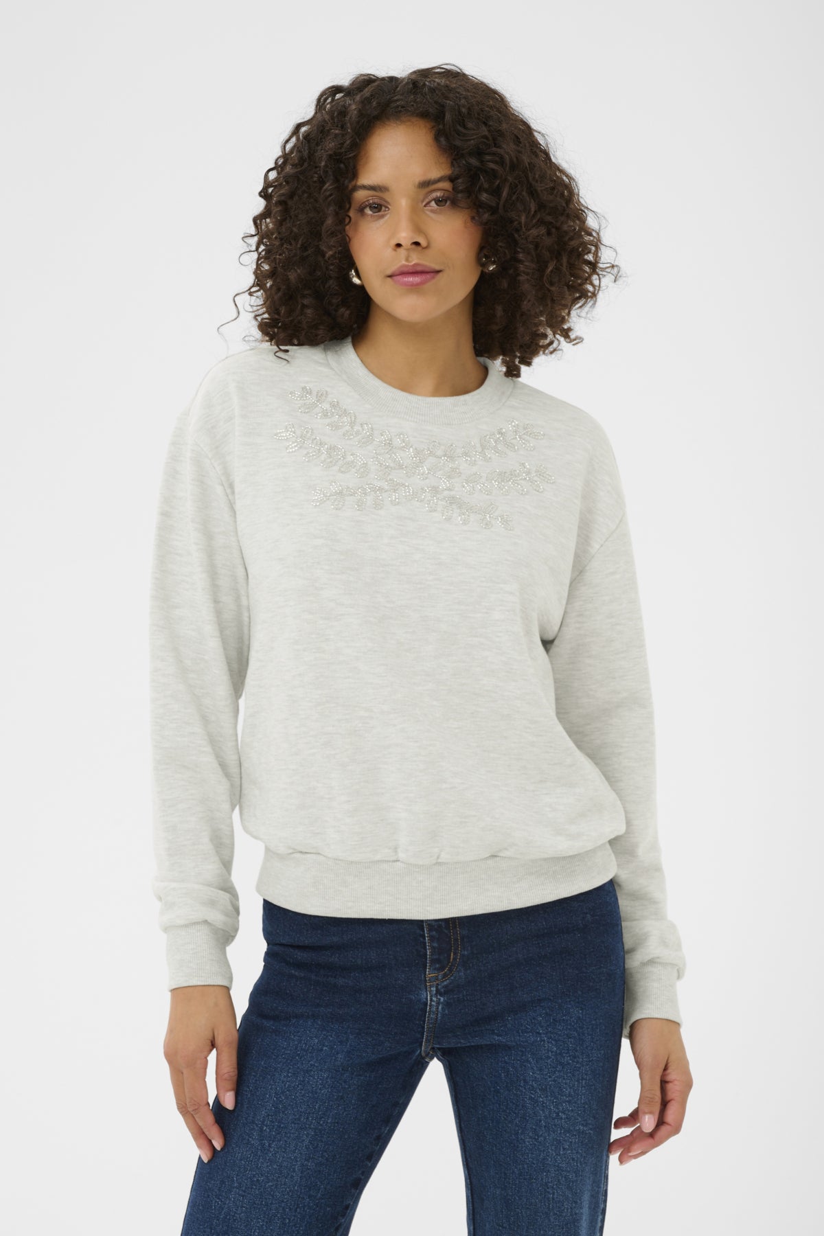 KAdaniela Sweatshirt Light Grey Melange - 100126 - 10511169