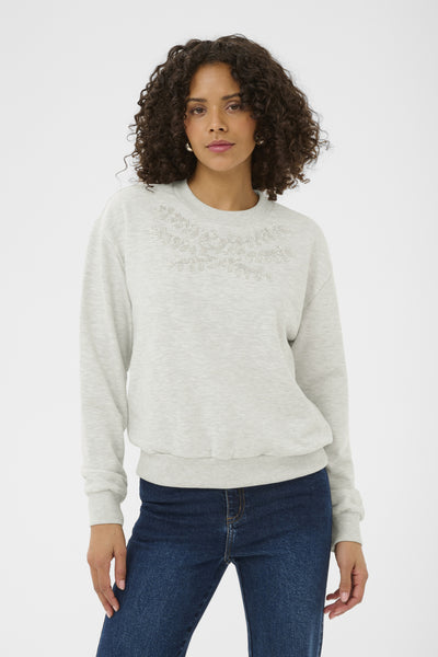KAdaniela Sweatshirt Light Grey Melange - 100126 - 10511169 Thumbnail