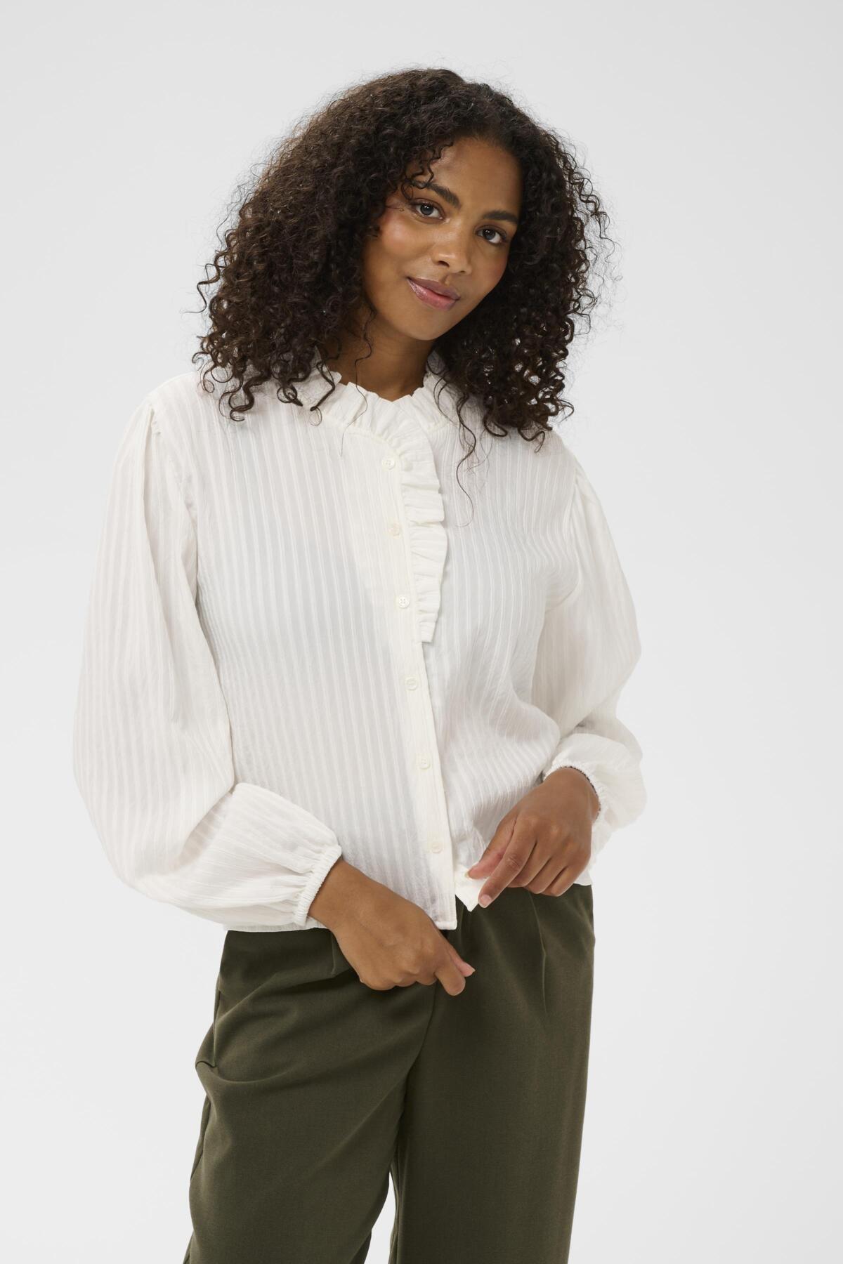 KAsuma Frill Shirt Chalk - 110602 - 10511174