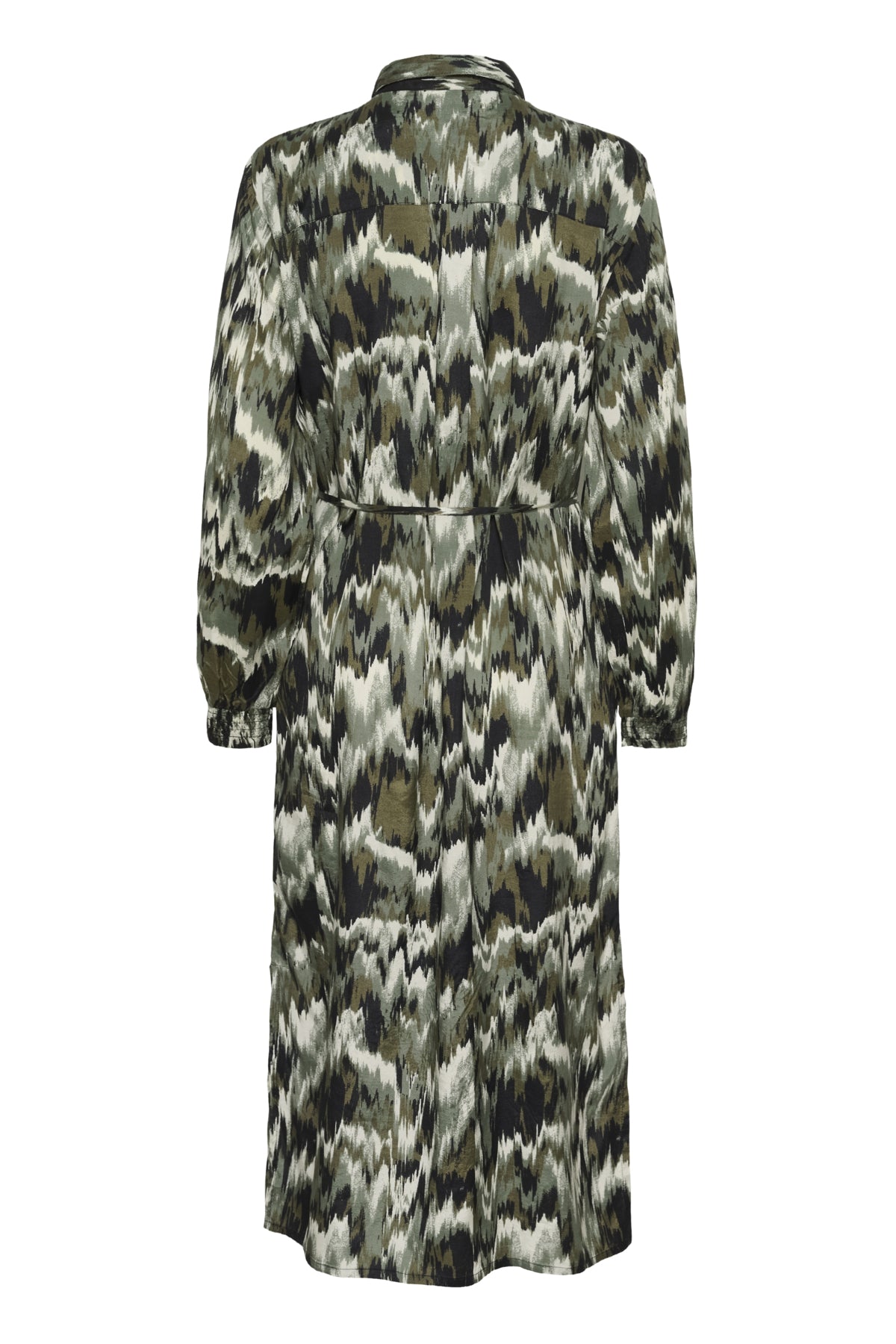KAkia Shirt Dress Green Black Abstract Graphic - - 10511176