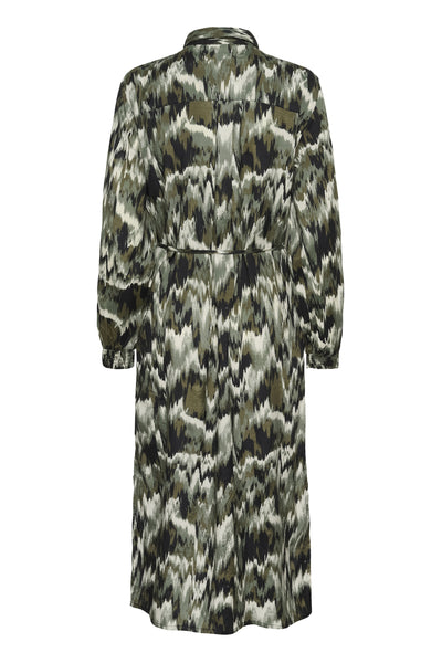 KAkia Shirt Dress Green Black Abstract Graphic - - 10511176 Thumbnail