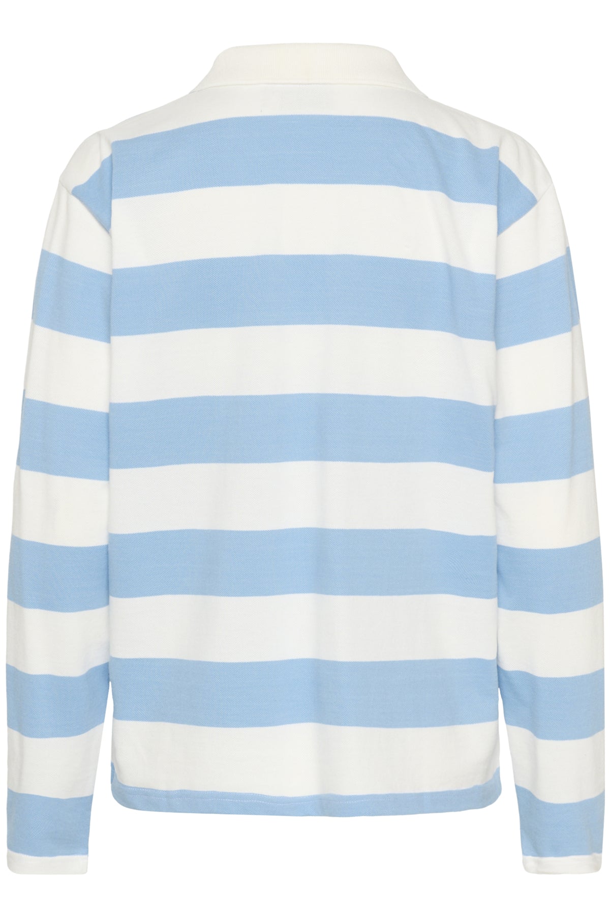 KAmiala Polo LS T-Shirt Chalk With Powder Blue stripe - 10511189