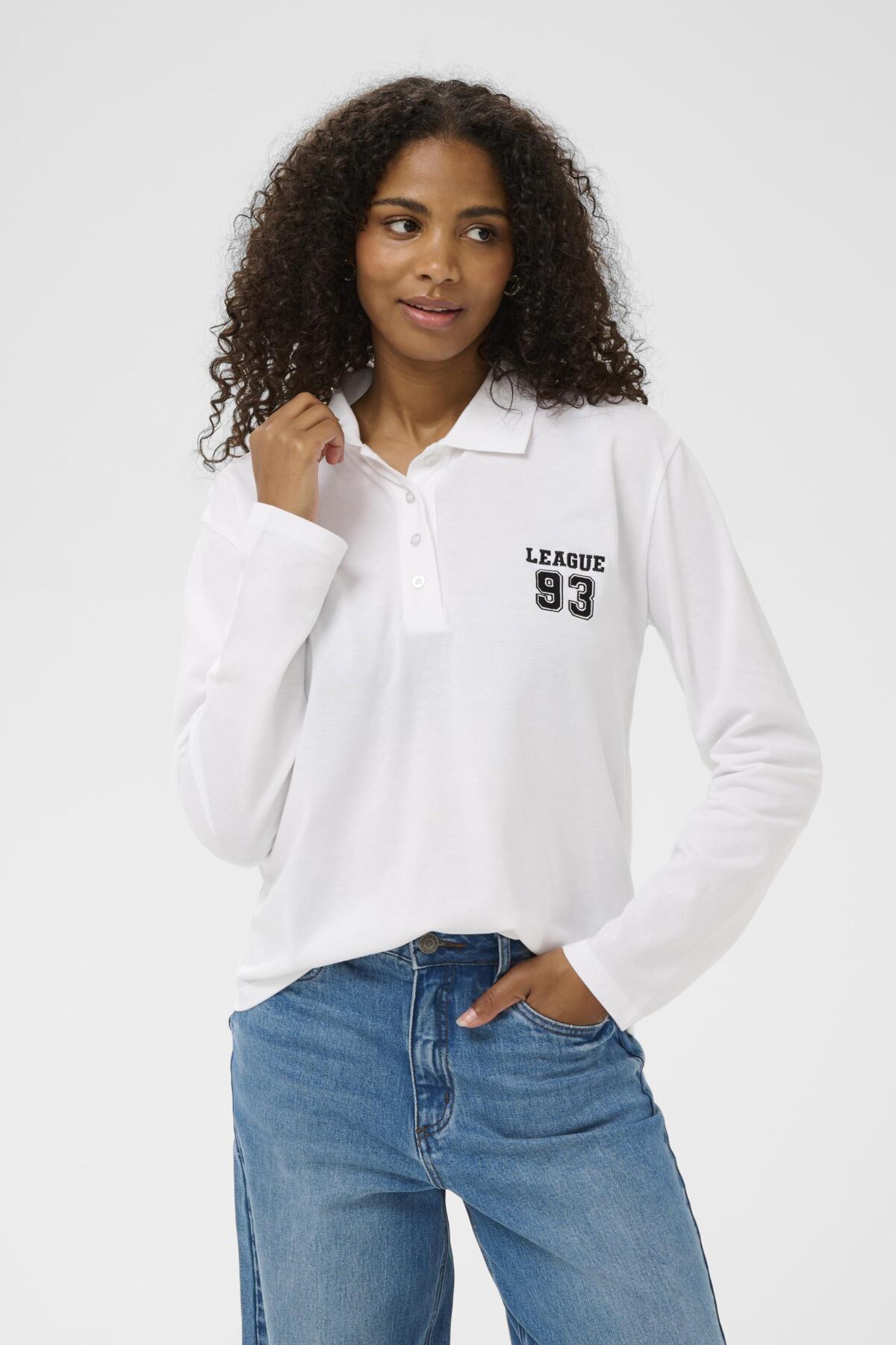 KAmiala Polo LS T-Shirt Optical White - 110601 - 10511189