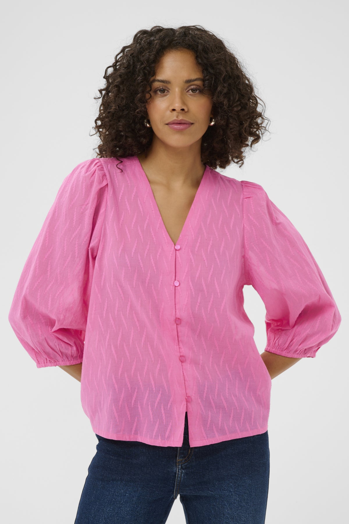 KAgabriela V-Neck Shirt Pink Power - 162118 - 10511205
