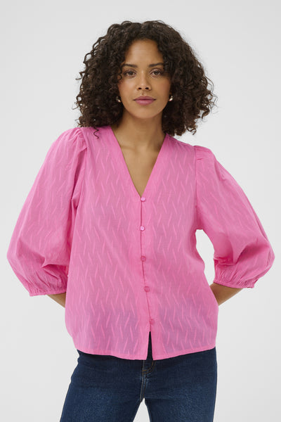 KAgabriela V-Neck Shirt Pink Power - 162118 - 10511205 Thumbnail