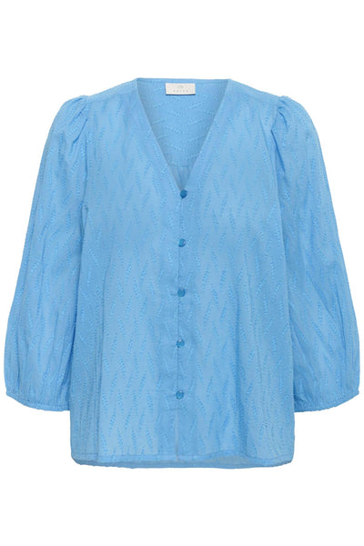 KAgabriela V-Neck Shirt Azure Blue - 174139 - 10511205 Thumbnail