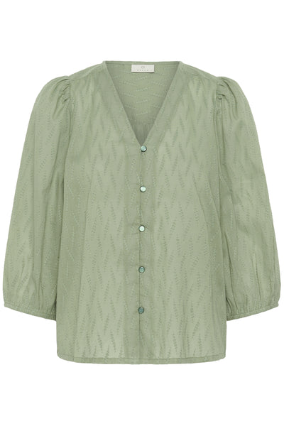 KAgabriela V-Neck Shirt Sea Spray - 176212 - 10511205 Thumbnail