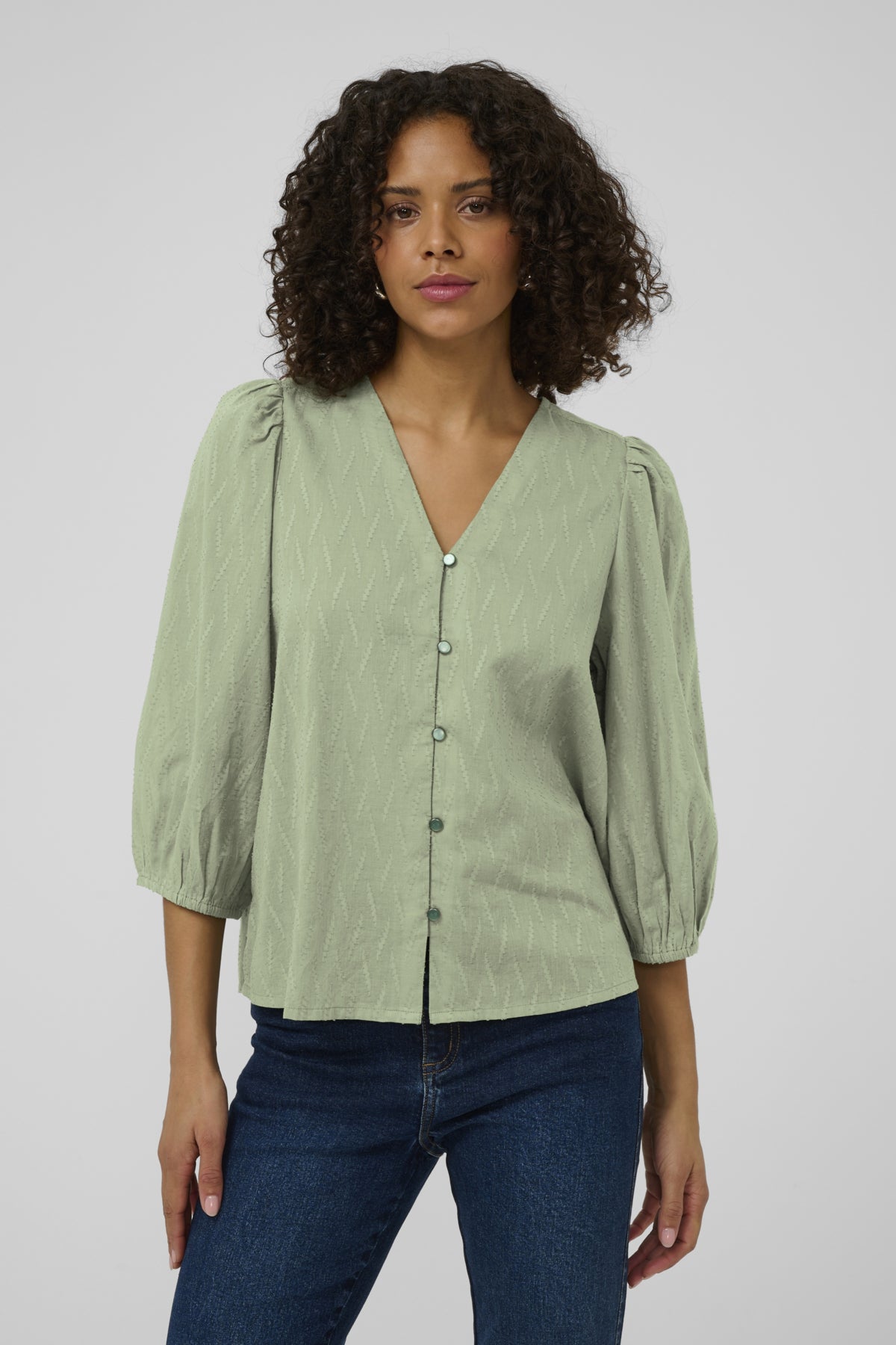 KAgabriela V-Neck Shirt Sea Spray - 176212 - 10511205
