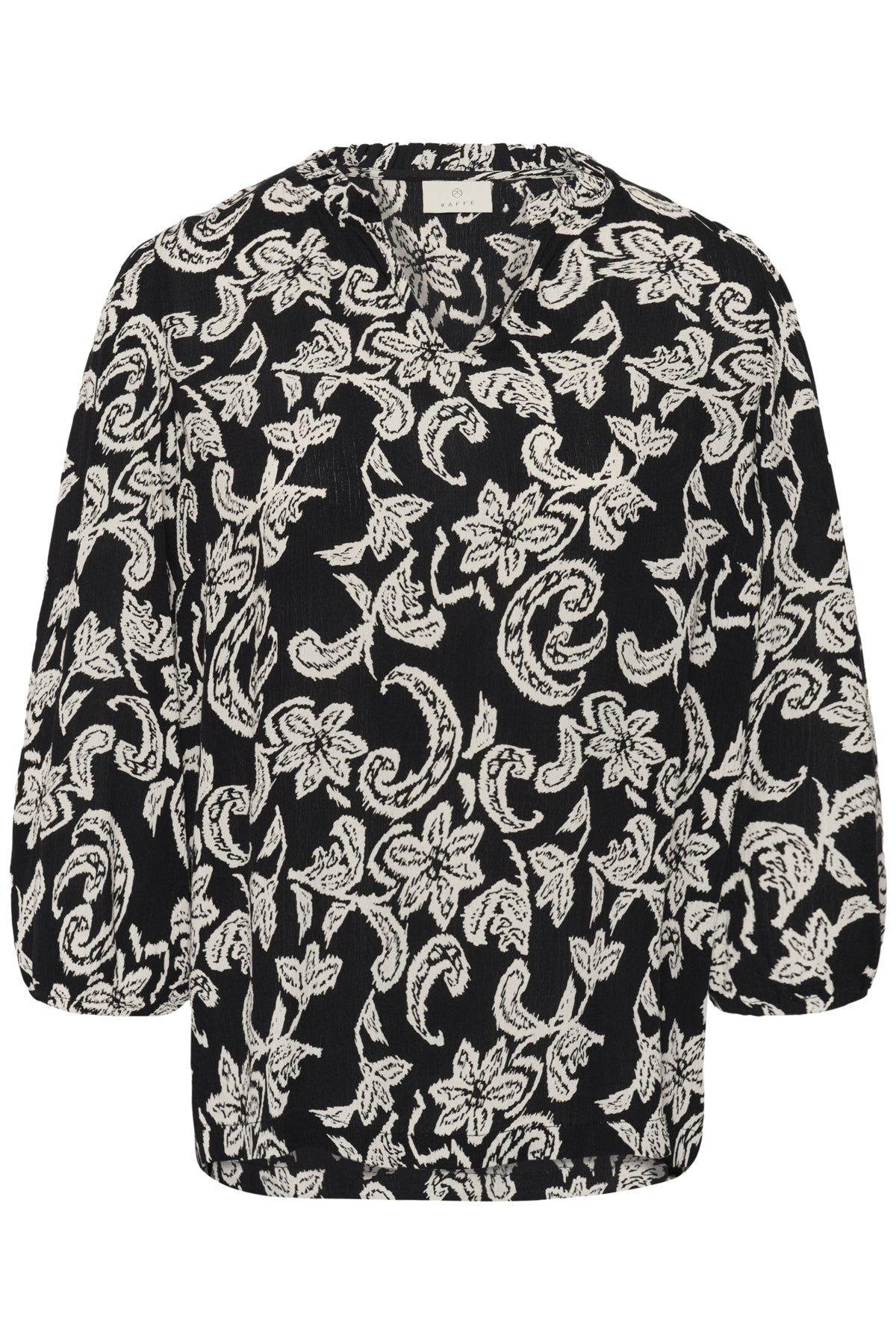KAriani Printed Amber Blouse Black Deep/Chalk Paisley - 108 - 10511210
