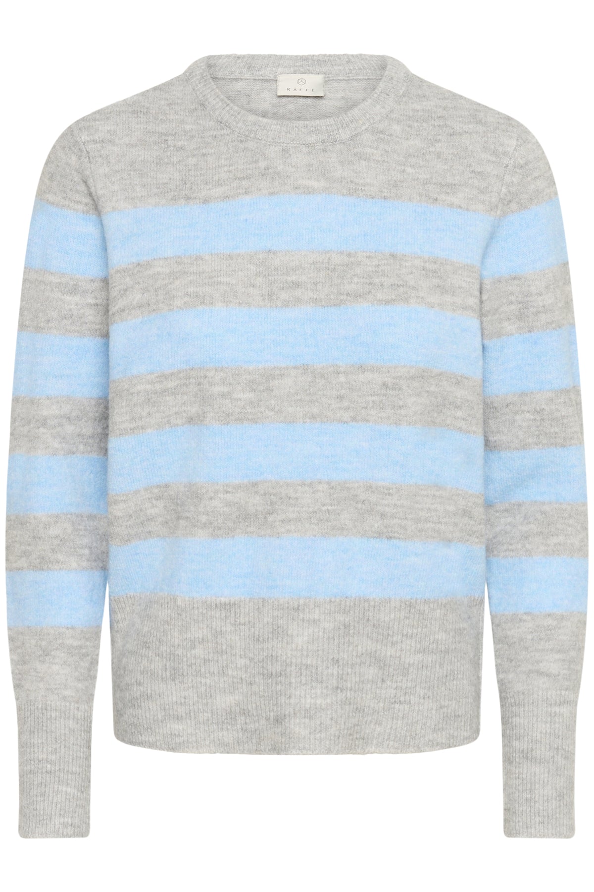 KAniel Striped Pullover Light Grey Mel. / Blue melange - 10511212