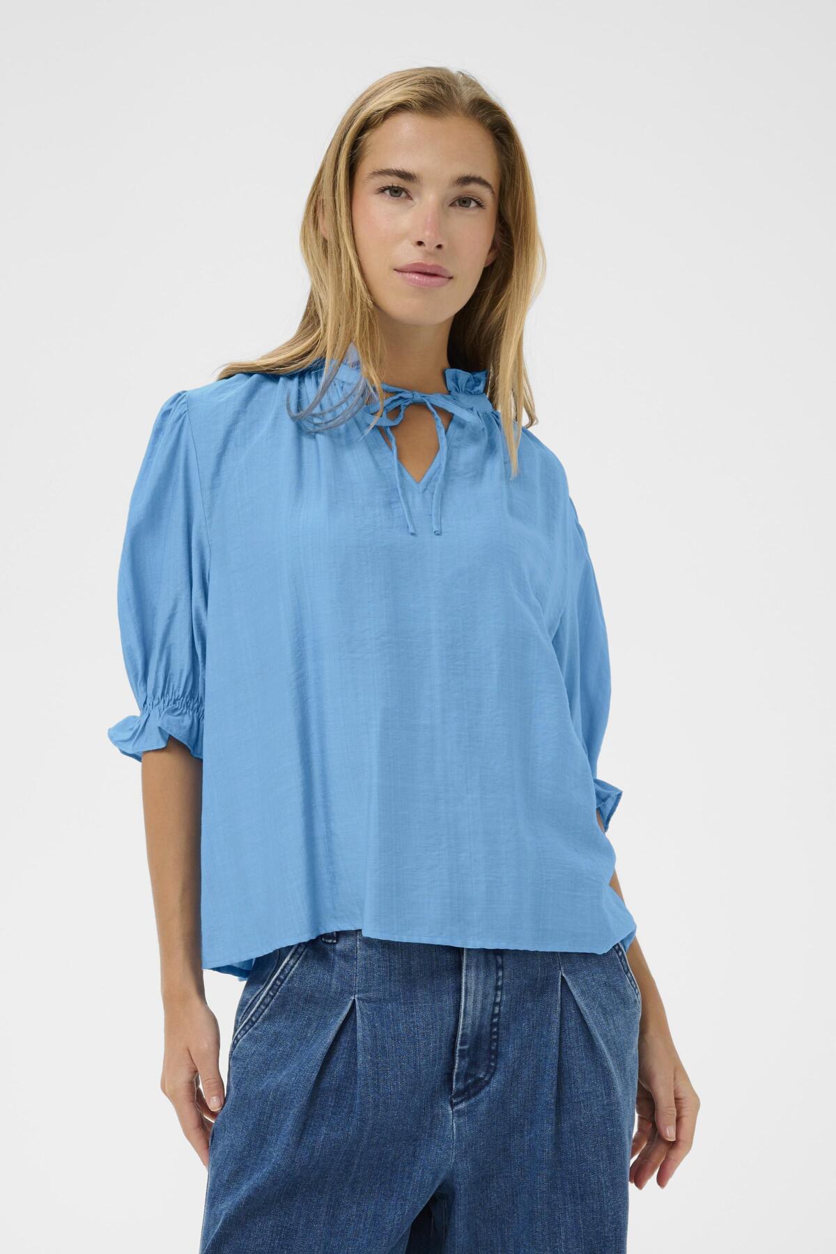 KAlufia Frill Blouse Azure Blue - 174139 - 10511214