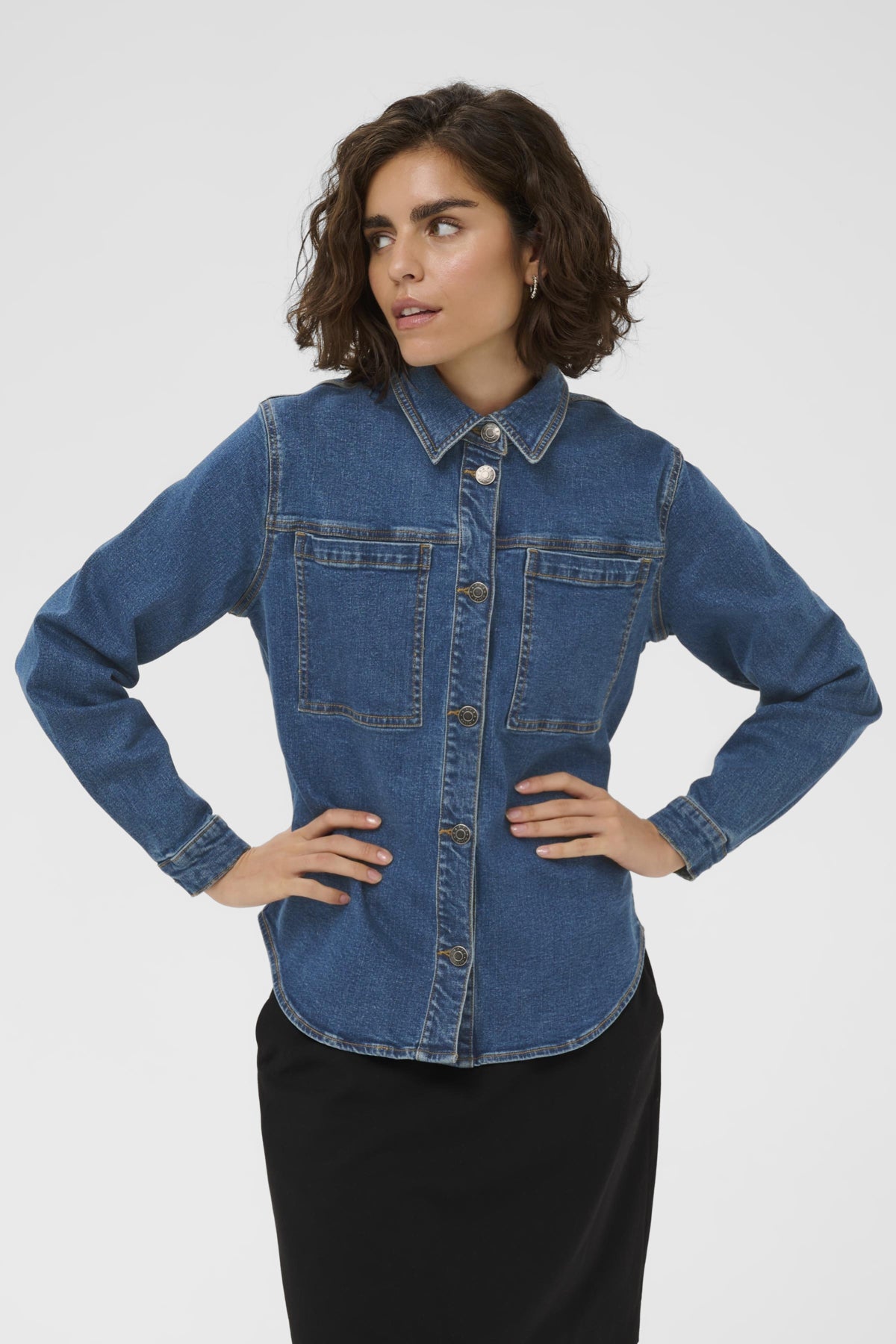 KAlena Denim Shirt Medium Blue Denim - 102272 - 10511215