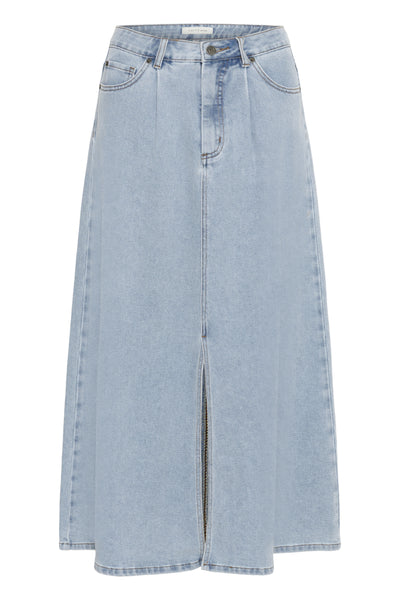 KAminna Denim Skirt Light Blue Washed Denim - 1090 - 10511305 Thumbnail